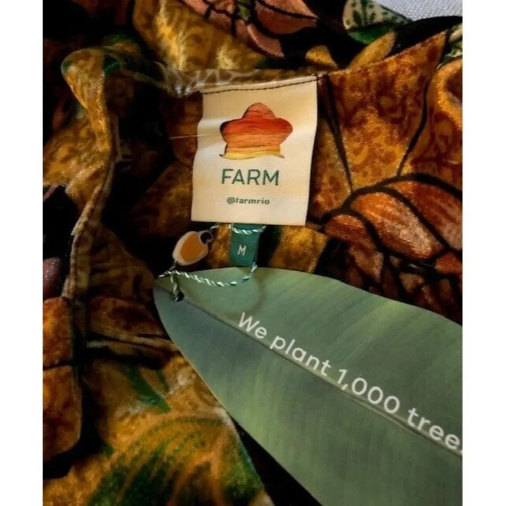 NWT $354 FARM RIO GARDEN VELVET MIDI DRESS US SIZE MEDIUM SOLD OUT EVERYWHERE! - Picture 11 of 11